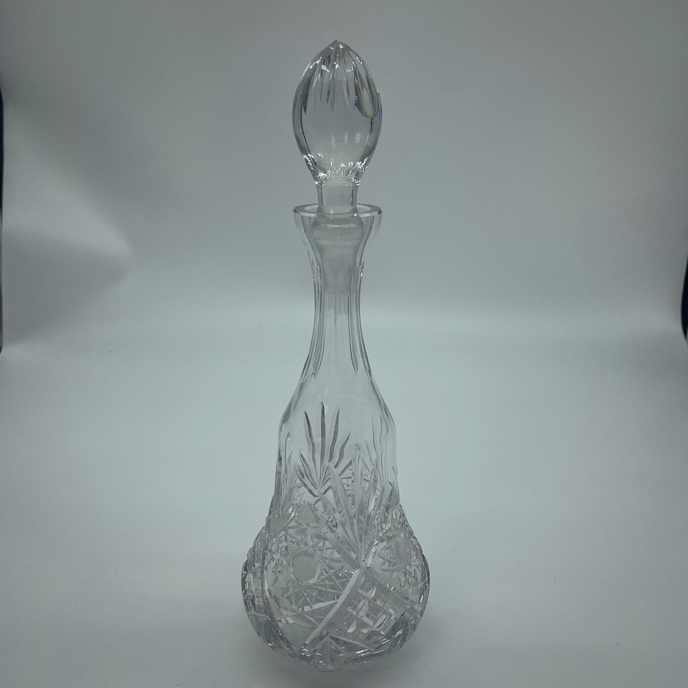 Crystal Decanter with Stopper, Liquor Wine Scotch Bourbon, Barware‎ 16.5"